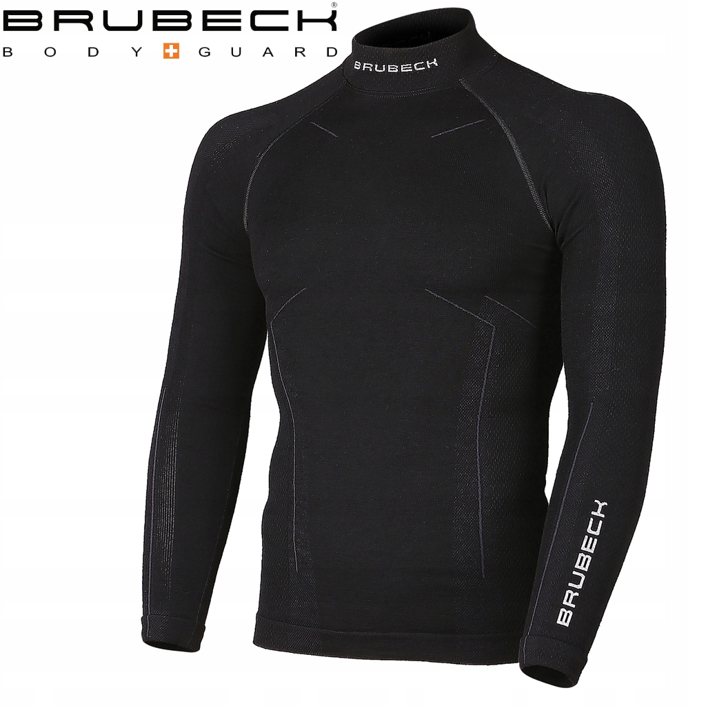Bielizna termoaktywna męska Bluza Extreme Wool Brubeck Czarna MERINO XXL Rękaw długi rękaw