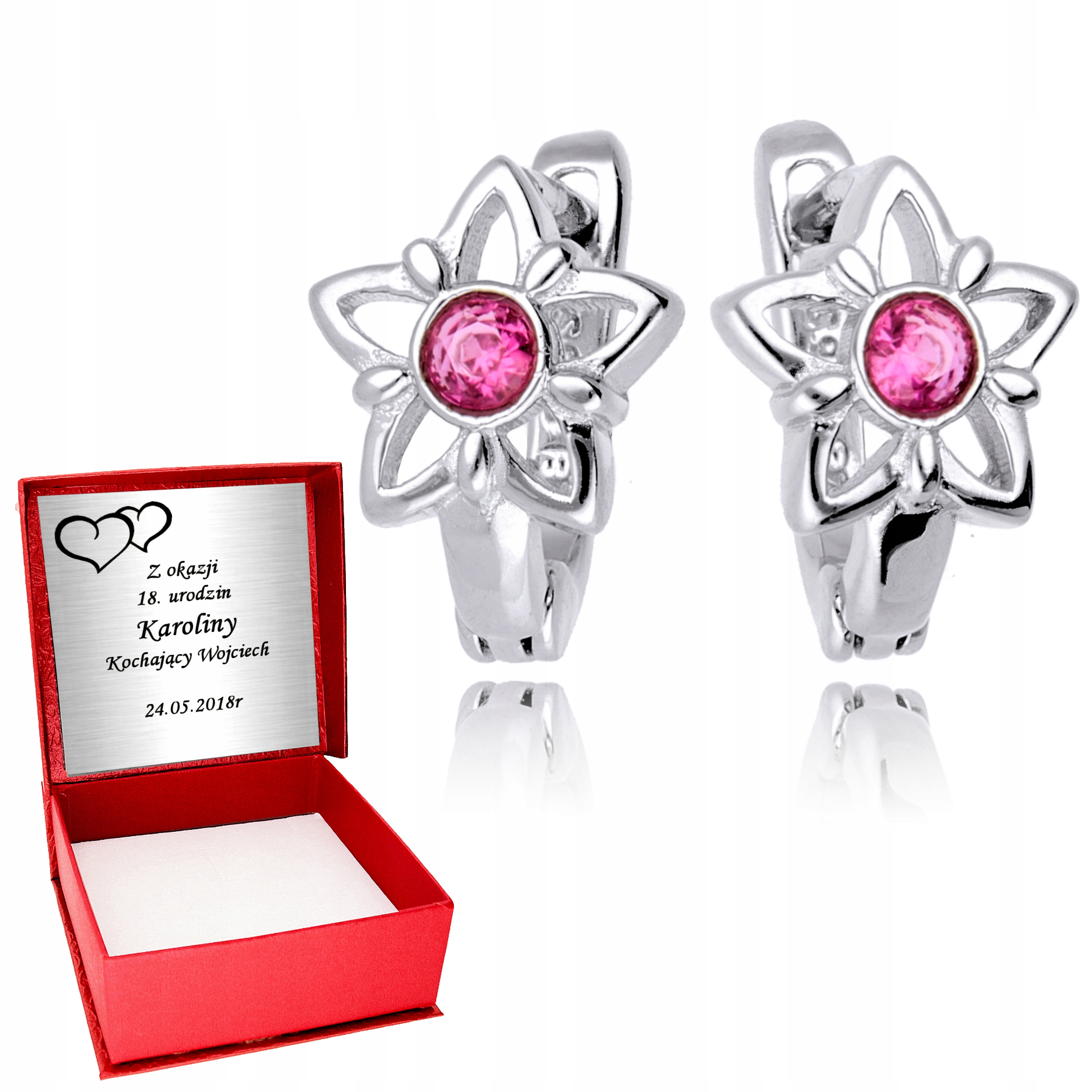 

Srebrne Kolczyki 925 Kolorowe Gwiazdki