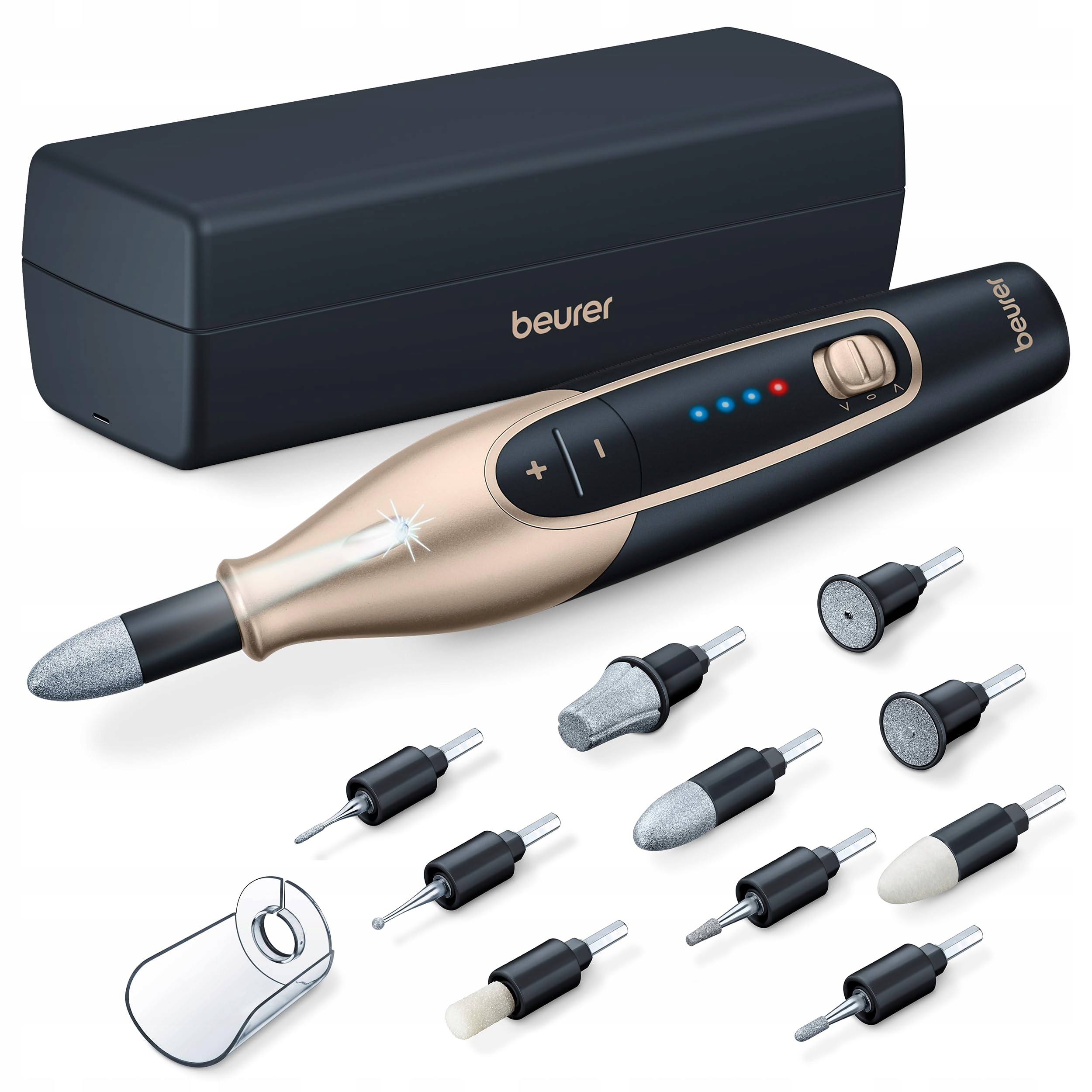 Beurer Mp 84 sada na manikúru/pedikúru, 10 nástavců, černá