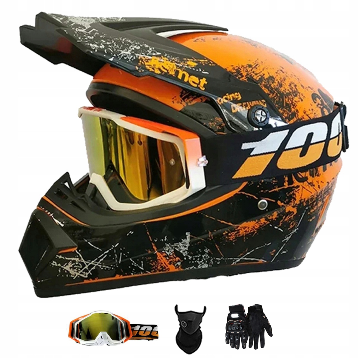 Motocyklová Přilba Lehká Enduro Quada Brýle Rukavice Maska XL