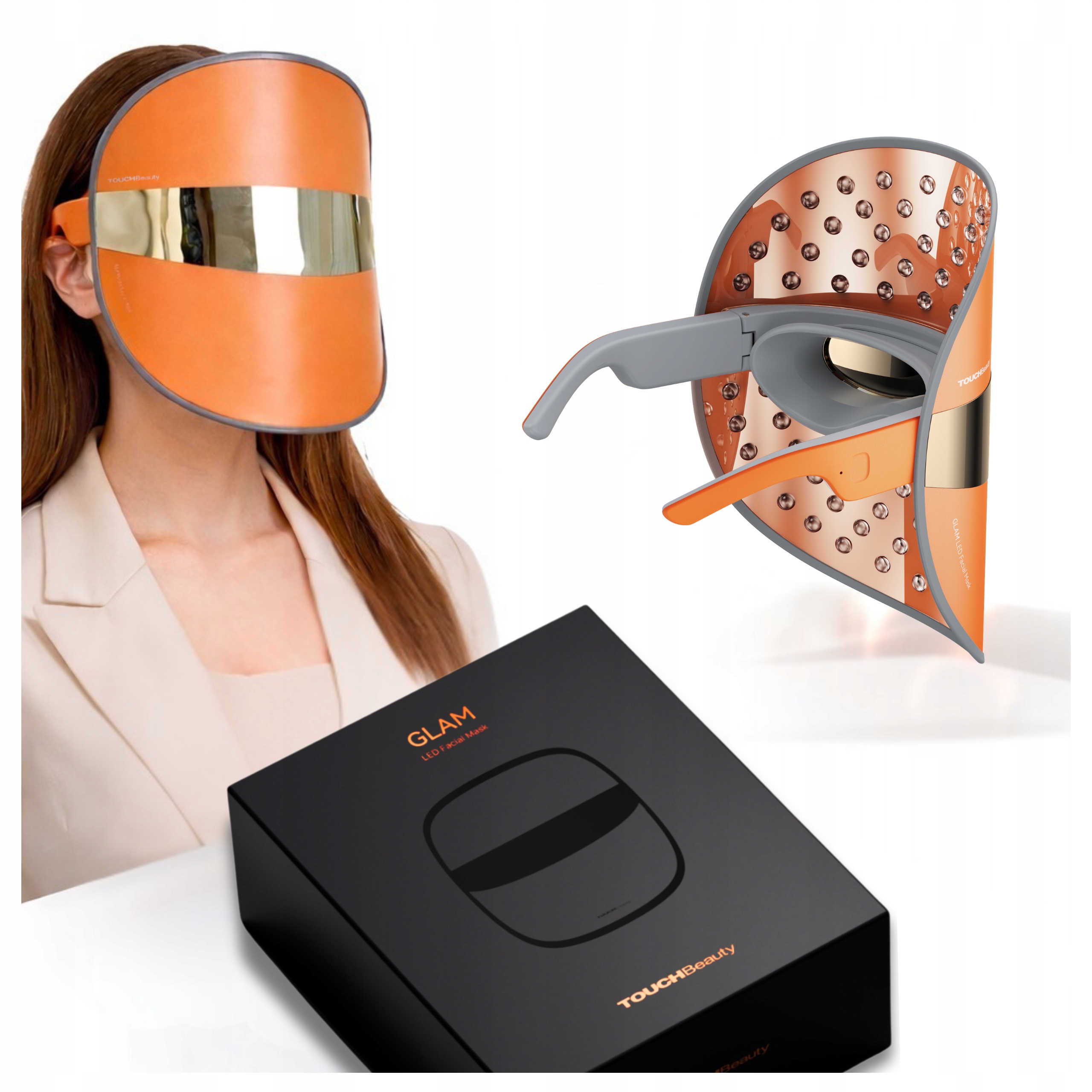 Led maska na obličej s fotonovými světelnými režimy TouchBeauty Glam Omlazení
