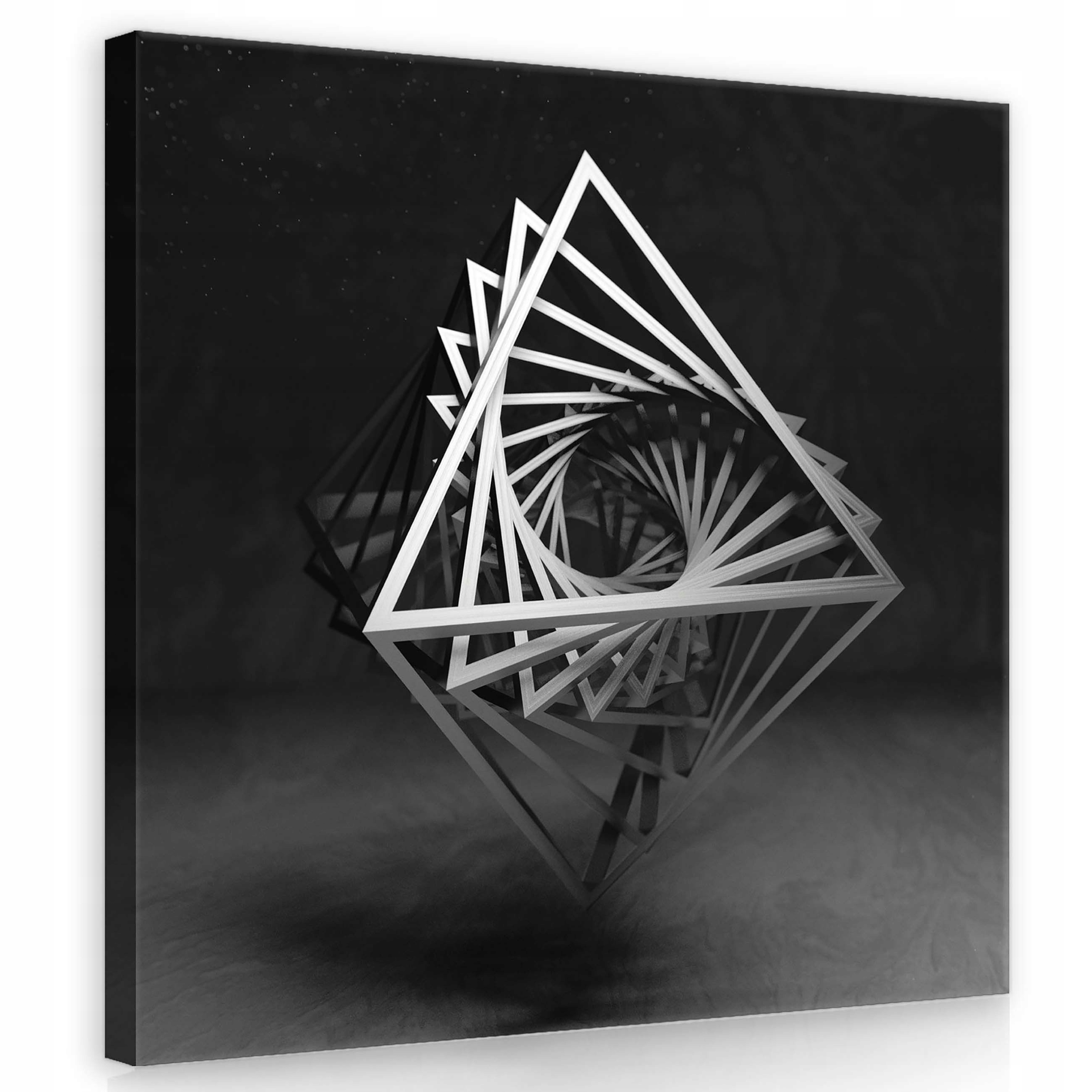 Obraz 80x80 Abstrakce geometrie trojrozměrná spirála černobílé umění