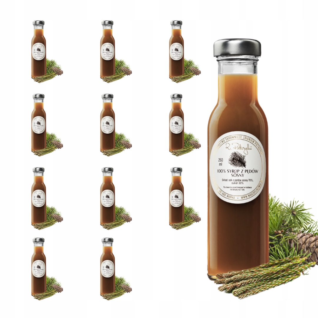 Sirup z výhonků borovice Babuni nízkoslazený Kašel Pro Děti 12 x 285 ml