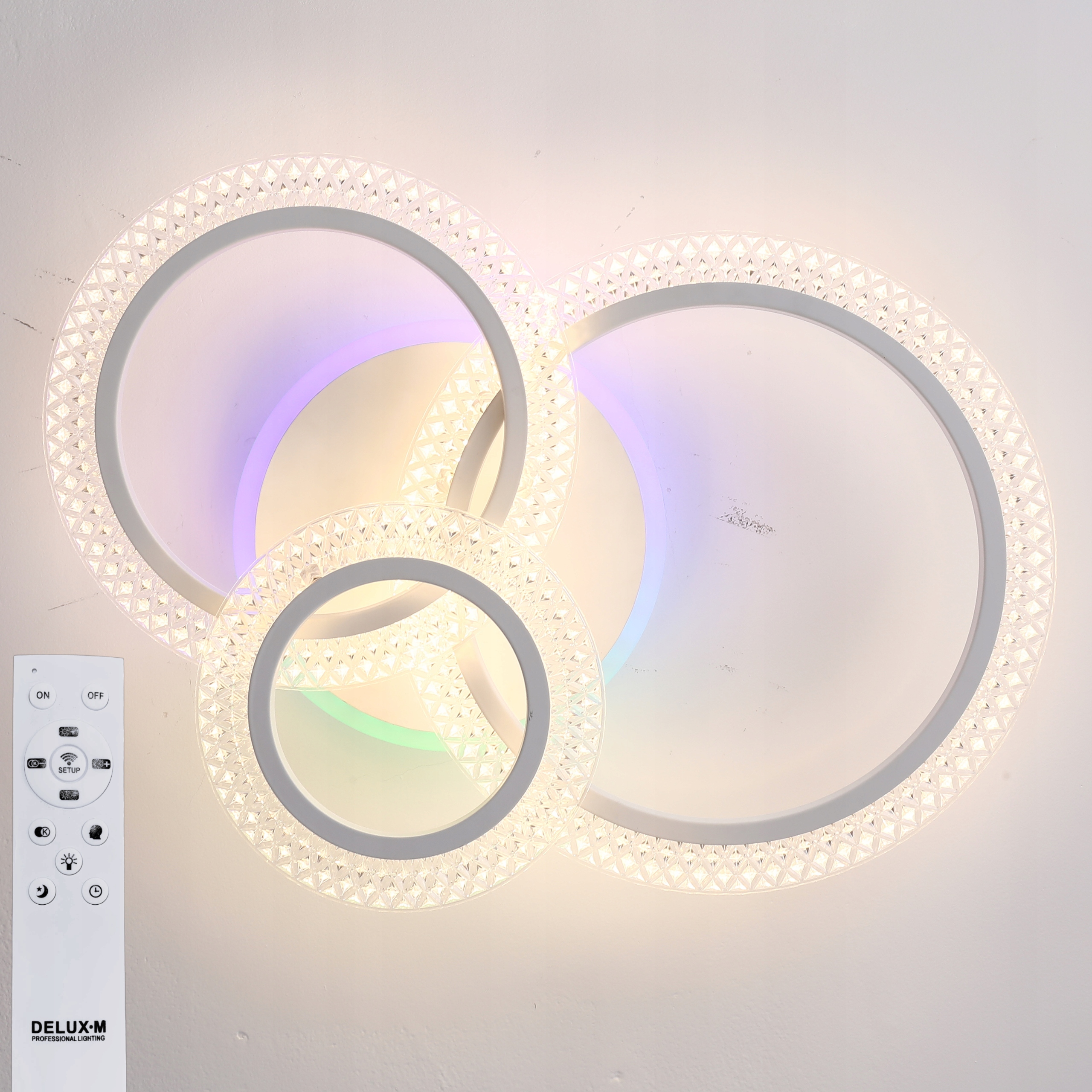 závěsné stropní svítidlo moderní bílá Rgb Lustr Stropní Svítidlo Led Dálkový Ovladač 46W