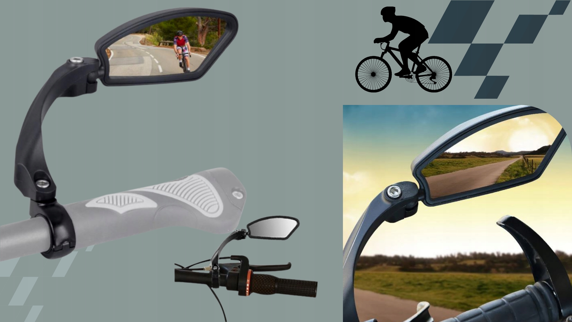 LUSTERKO DO ROWERU ROWEROWE WSTECZNE REGULOWANE PRAWE DORBA WIDOCZNOŚĆ BIG Marka Fit4Med