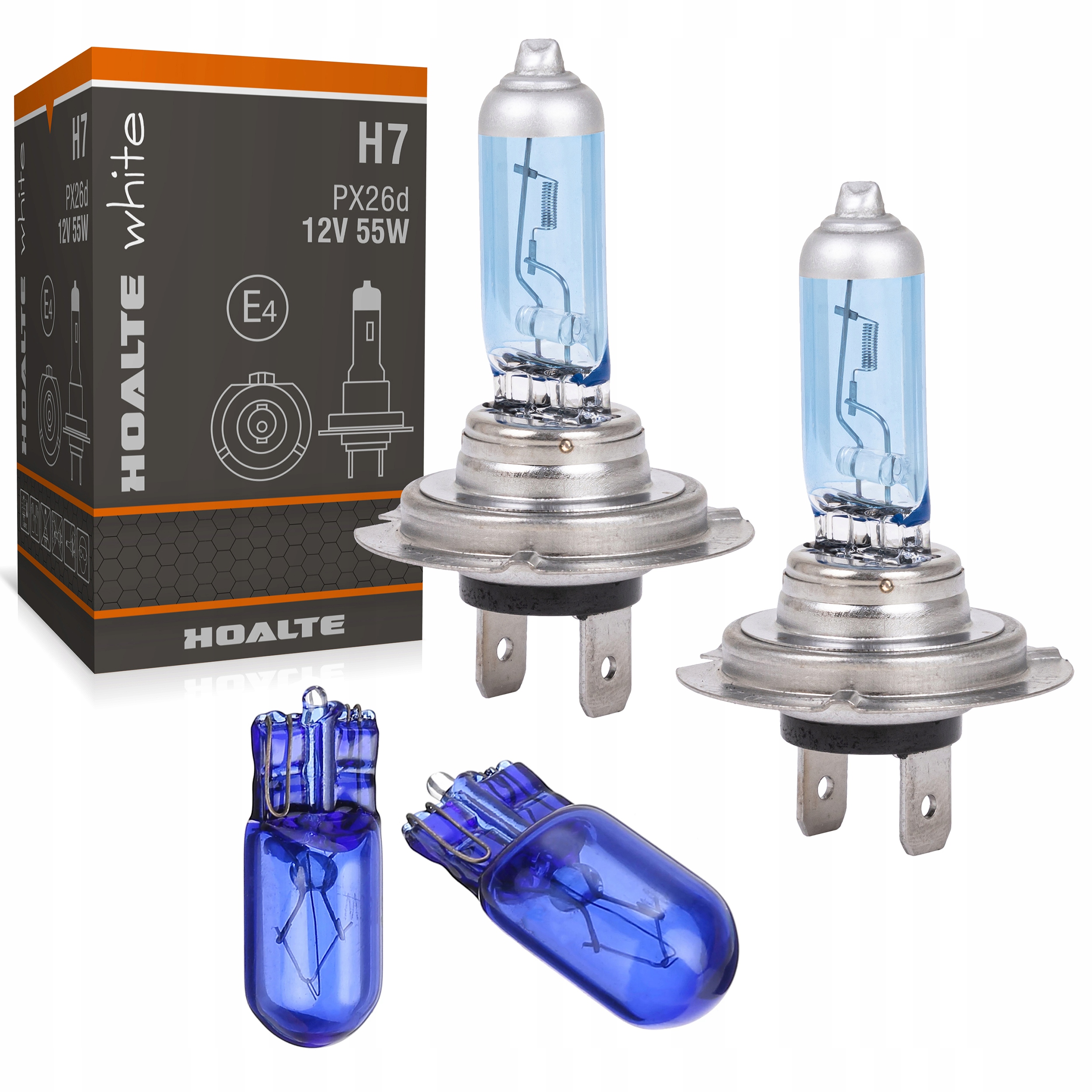 

2x Żarówka H7 W5W 12V 55W E4 Ksenon Look Biały