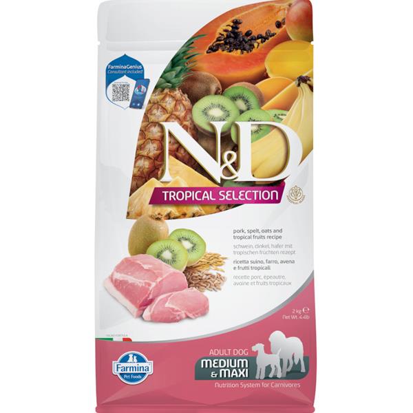 N&d Tropical Selection Dog Lg Pork Adult Medium & Maxi 2 kg