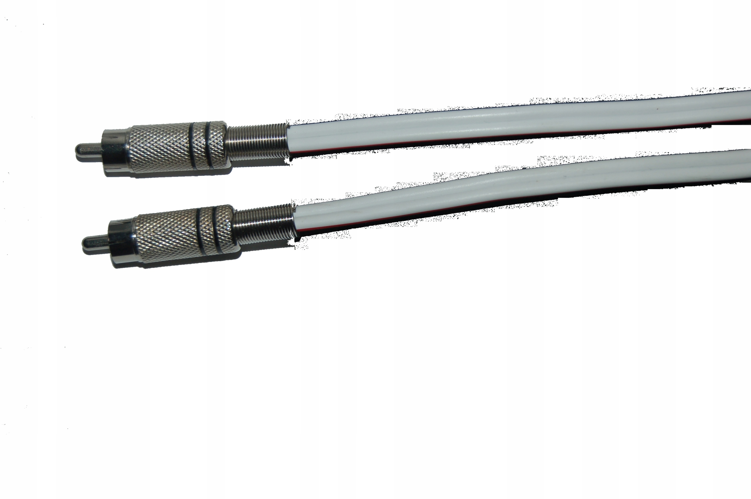 Kabel głośnikowy wtyk Rca wtyk Rca, przewód 2x1mm biały Cu, 1m