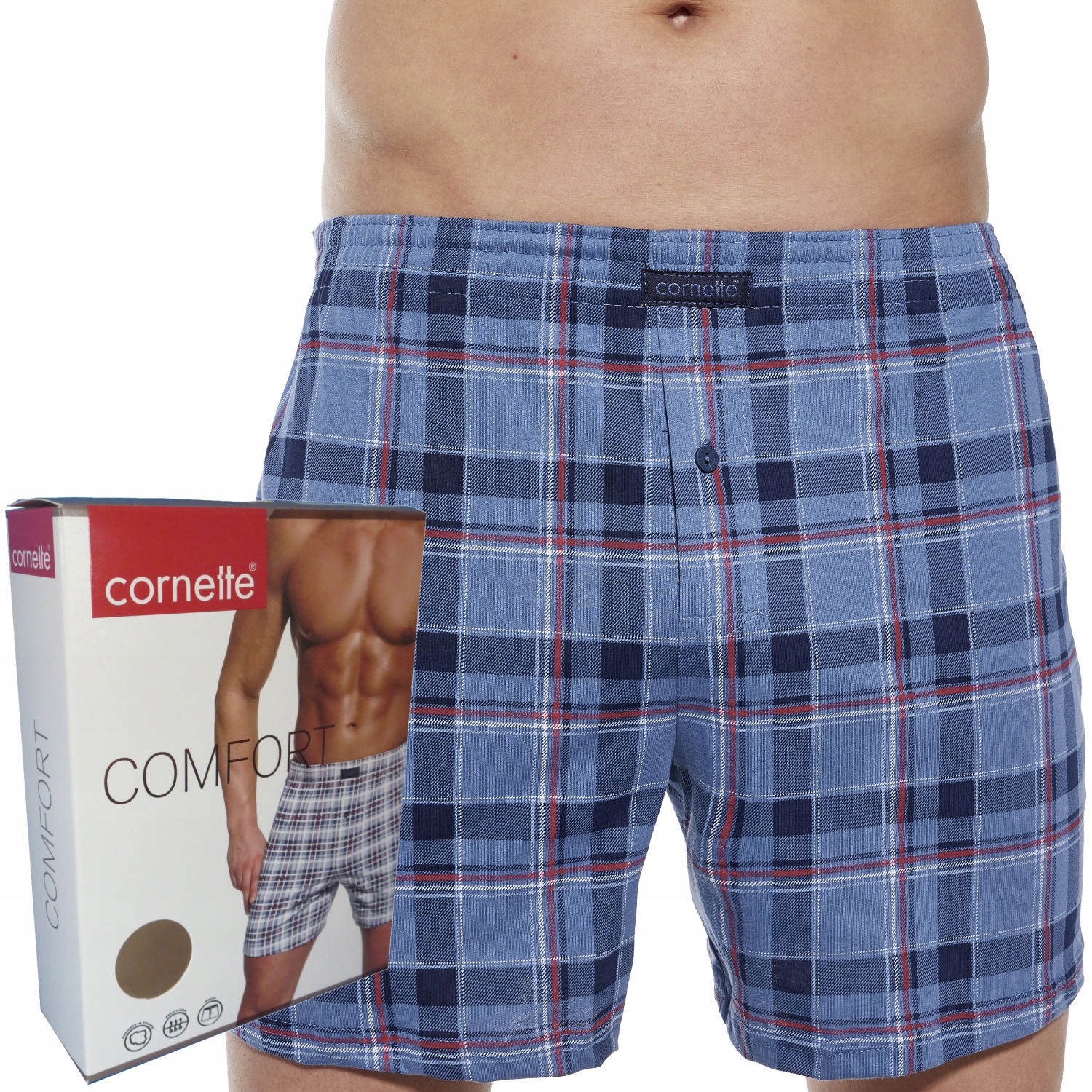 CORNETTE bokserki COMFORT box luźne 002/279 kratka
