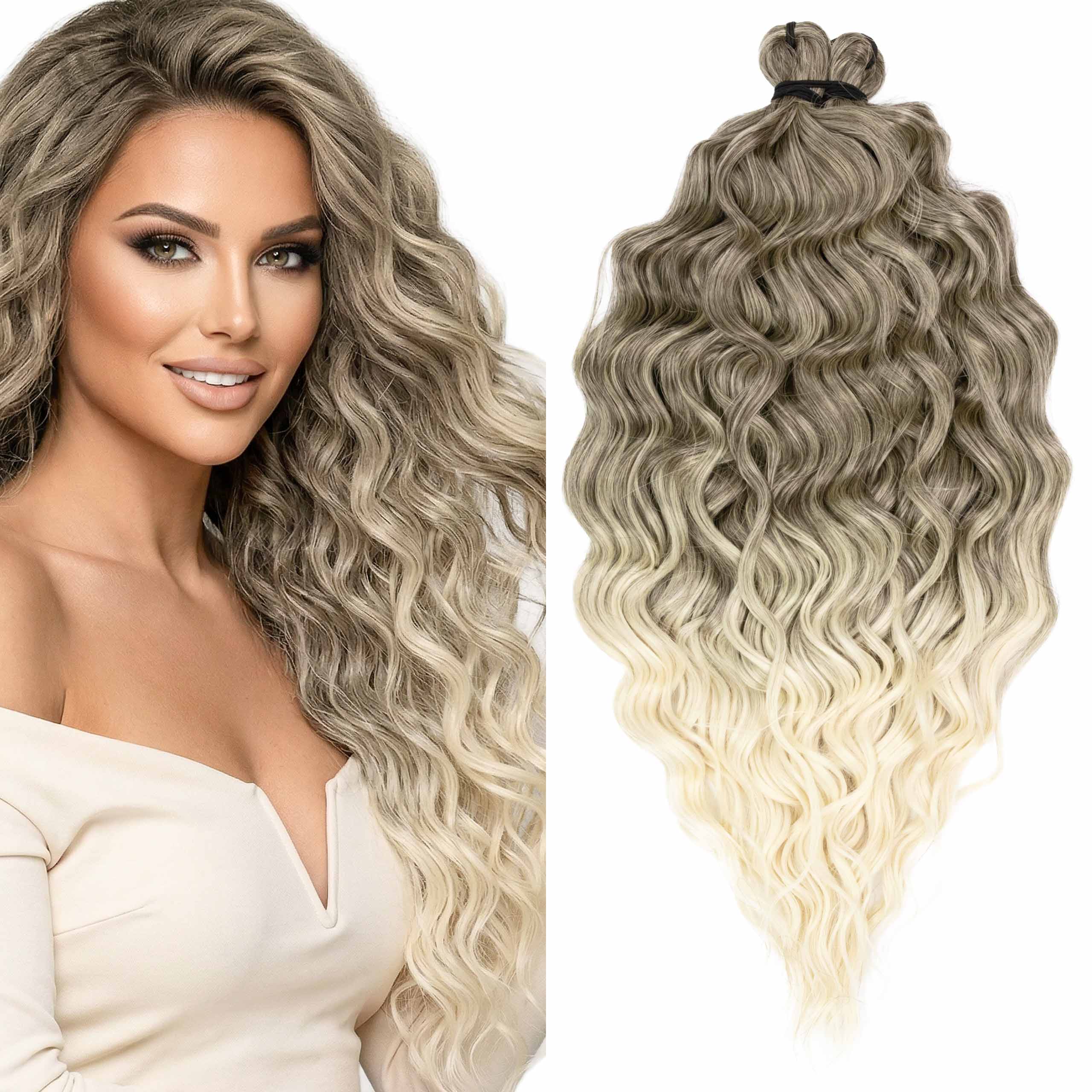 Syntetické umělé vlasy star wave Afroloki 300 g vlny blond ombre 55 cm