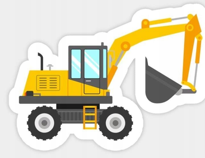 Naklejka 3D na Samochód Auto Gadżety Wodoodporna Koparka Traktor Budowa 7