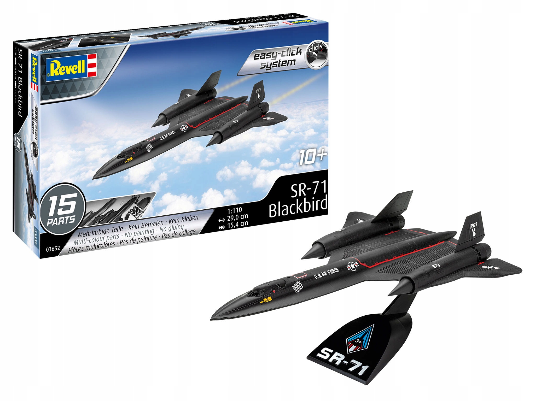 Lockheed SR-71 Blackbird systém snadného kliknutí 1:110 Revell 03652