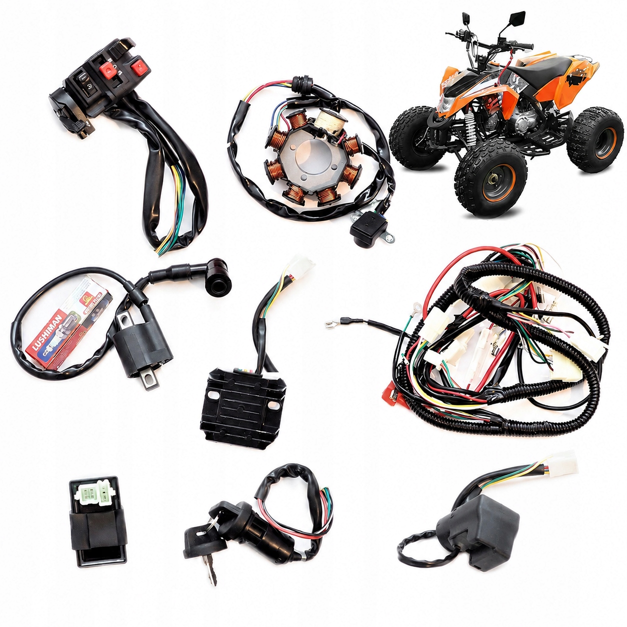 Instalacja Elektryczna Kompletna Do Quada Atv 70 90 110 125 CM3 Zestaw