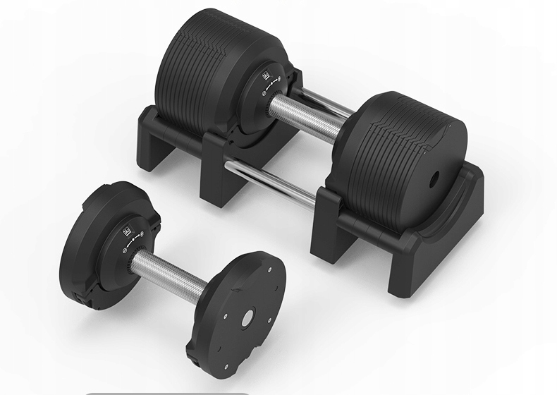 Hantla regulowana 41,5kg Sztangielka regulacja co 1,5kg Czarny mat Cechy dodatkowe antypoślizgowy uchwyt