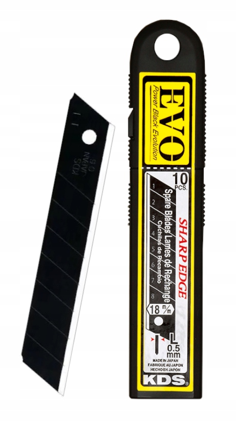 

Ostrza Łamane Czarne 18mm Kds LB-10B Evo 10 Sztuk