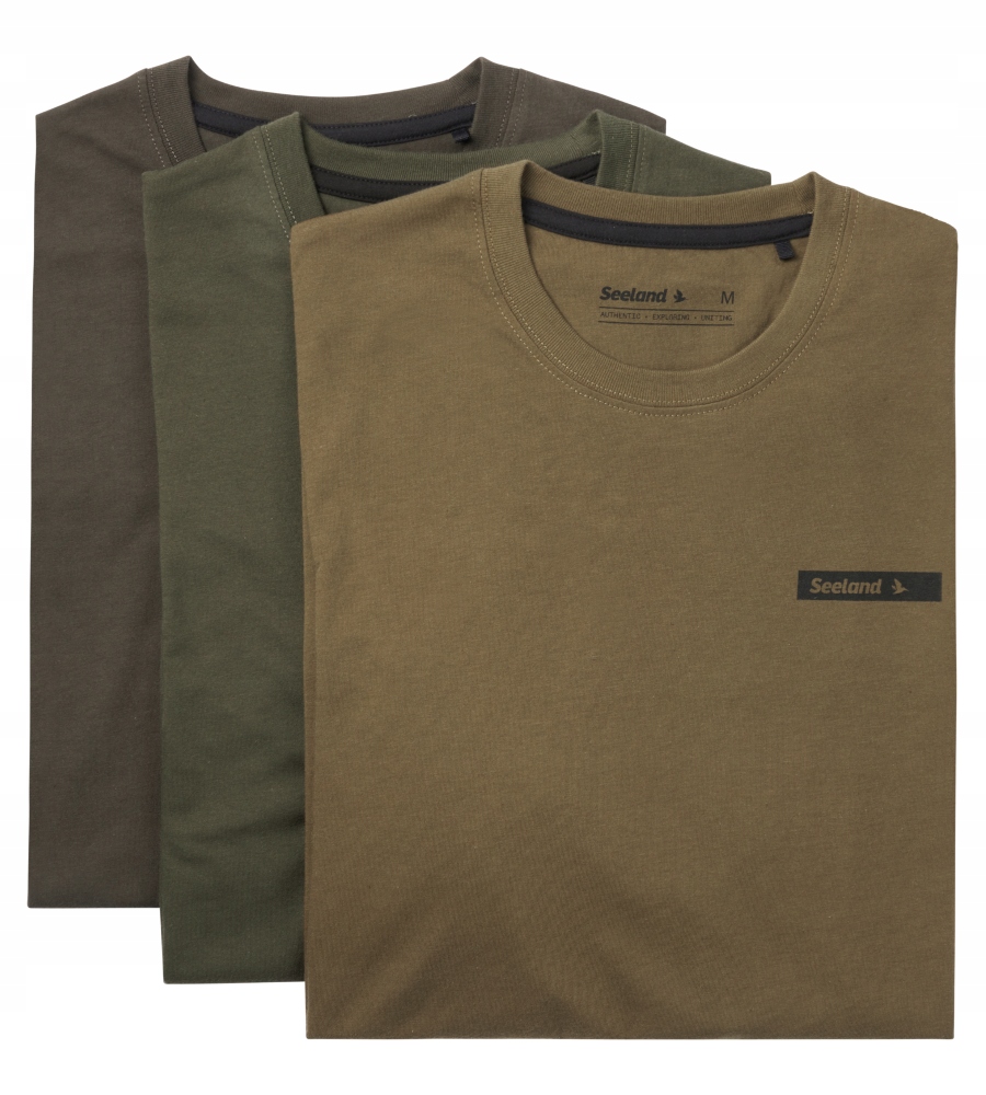Tričko Seeland 3-PACK Borovicová Zelená/Olivově Vojenská/Hroznový List 3XL