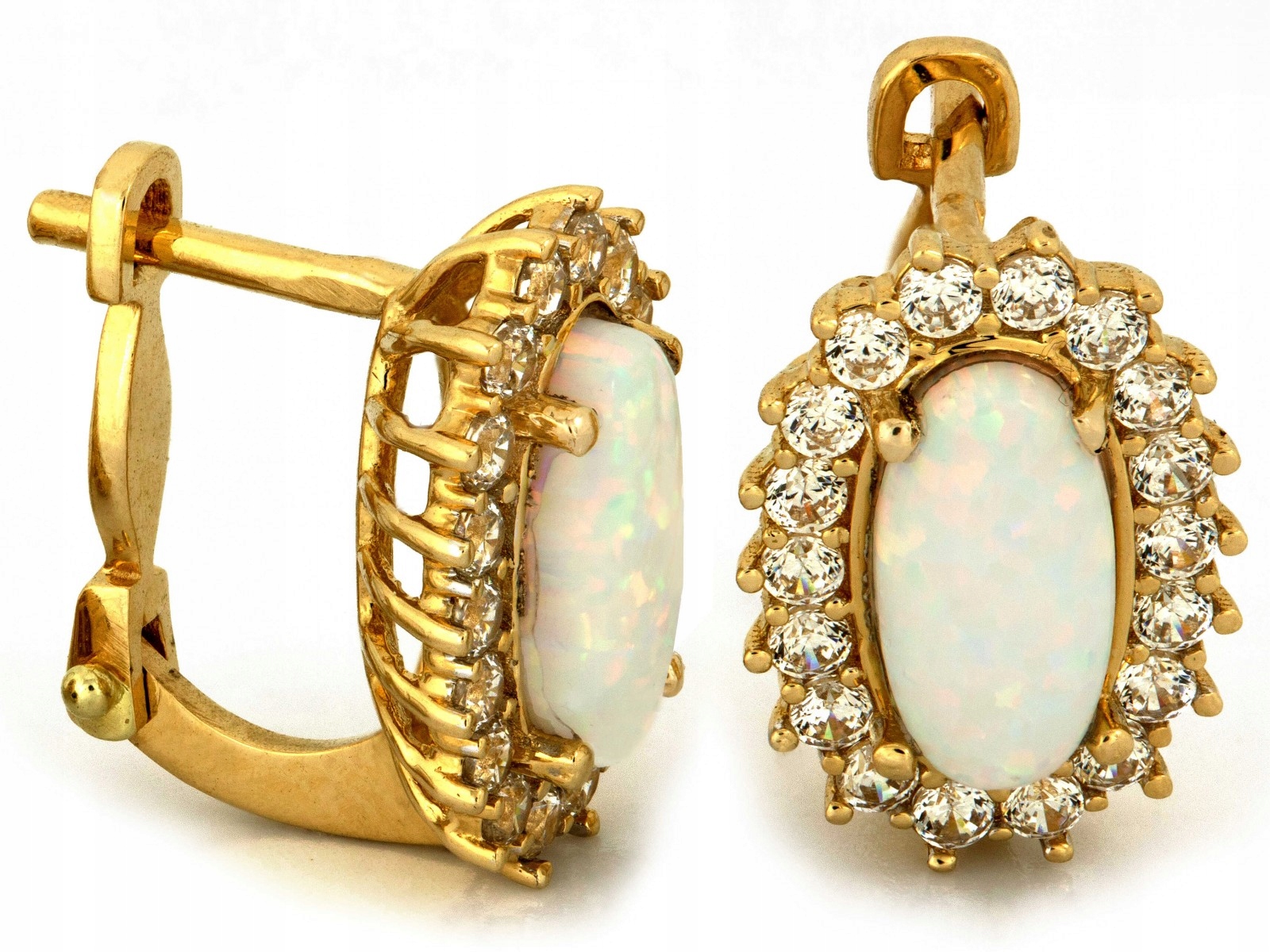 Zlaté Náušnice 585 o 14 karátech pro ženy, lesklé