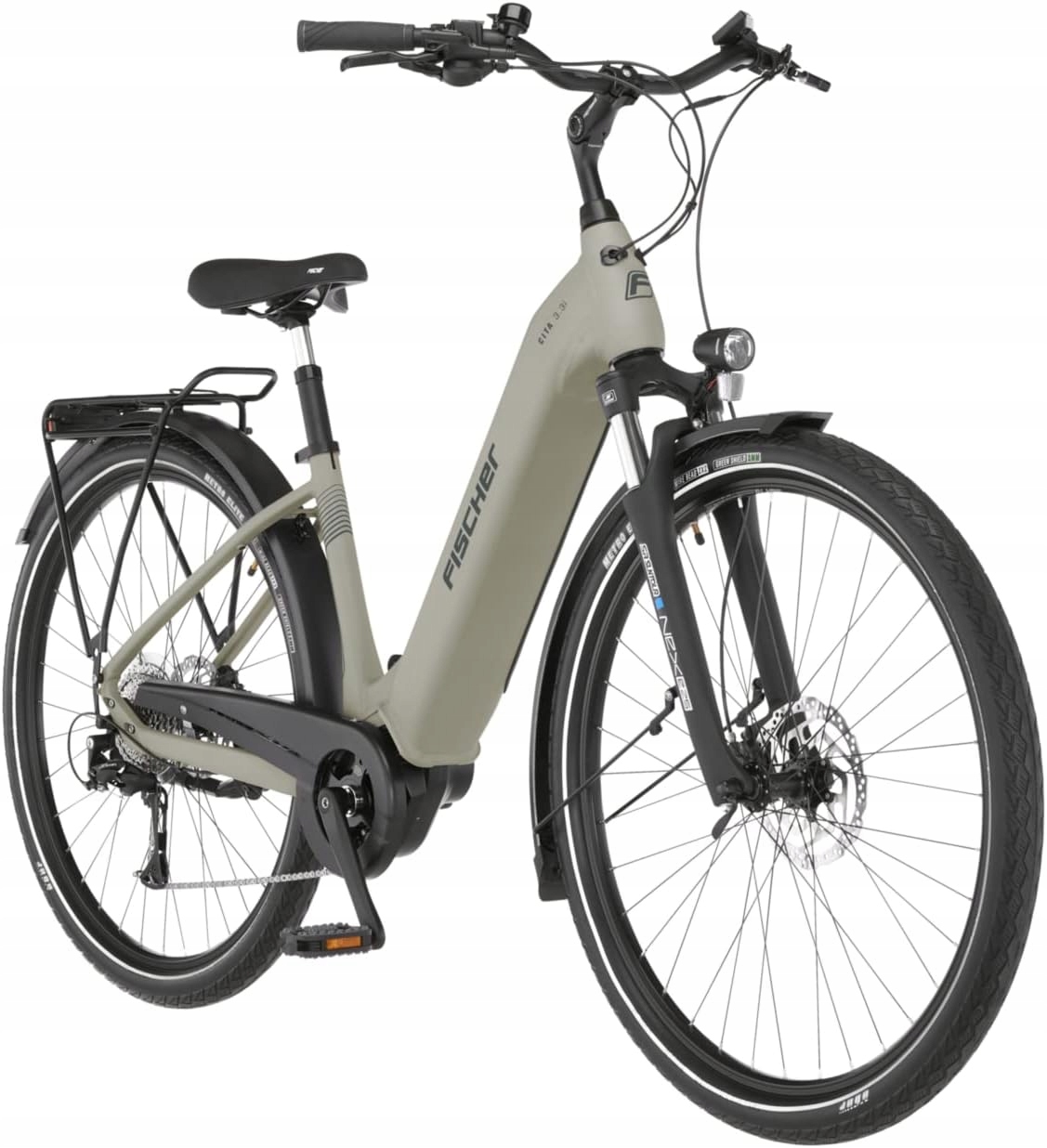 Rower elektryczny miejski Fischer-Fahrrad Cita 3.3i 50 cm beżowy 250 W
