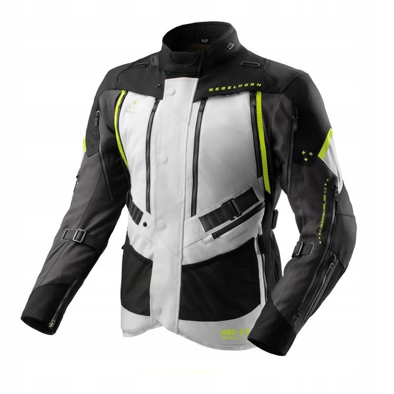 Turistická motocyklová bunda Rebelhorn Hardy 3.0 Grey Fluo Yellow Darček