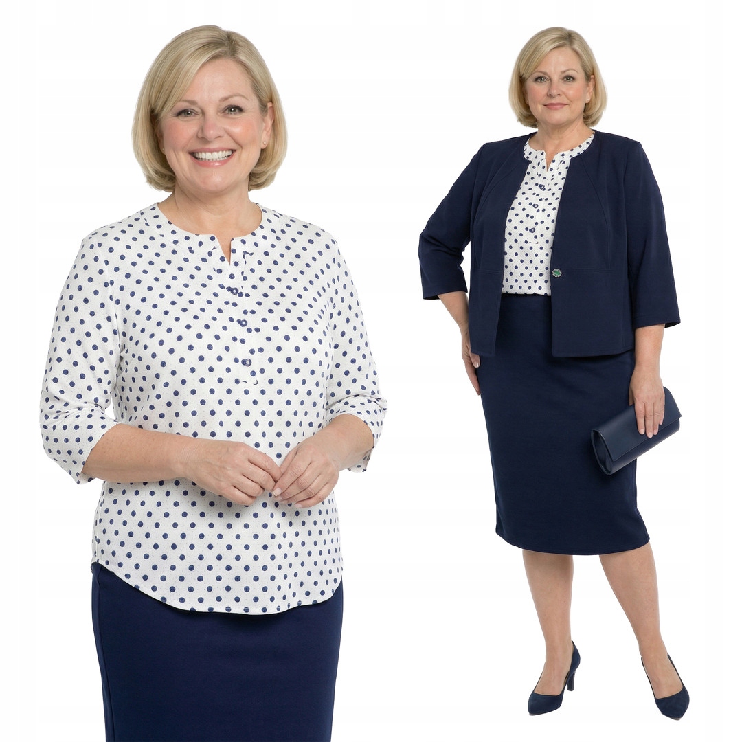 Bílá růžovo-granátová halenka s puntíky plus size velikost 52