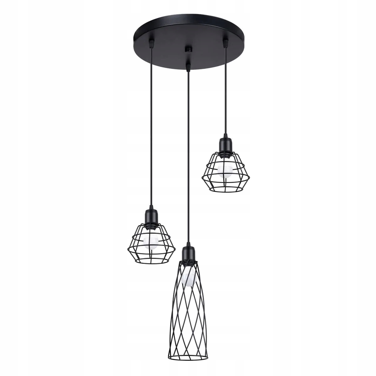 Čierna závesná lampa Suba 3P E27 SL.1166 Sollux lighting