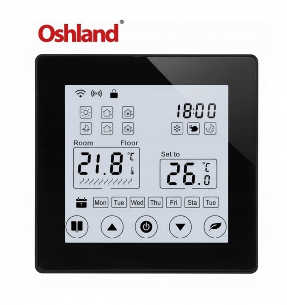 Pokojový Termostat Dotykový Panel LCD 16A Wifi Tuya Podlahové Vytápění