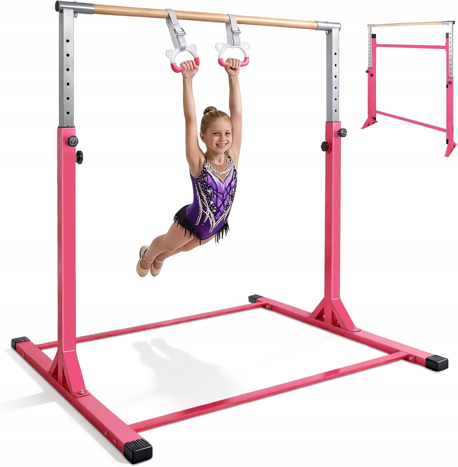 Drążek gimnastyczny dla dzieci regulowany 103-158cm do 150kg domowy