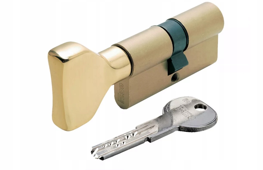 Iseo vložka R6 s knoflíkem 35x35 mosazný knoflík na straně 35 mm 10 klíčů