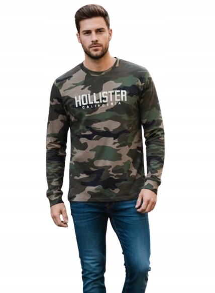 Lehká mikina mikina Hollister maskáčový rukávem velikosti L