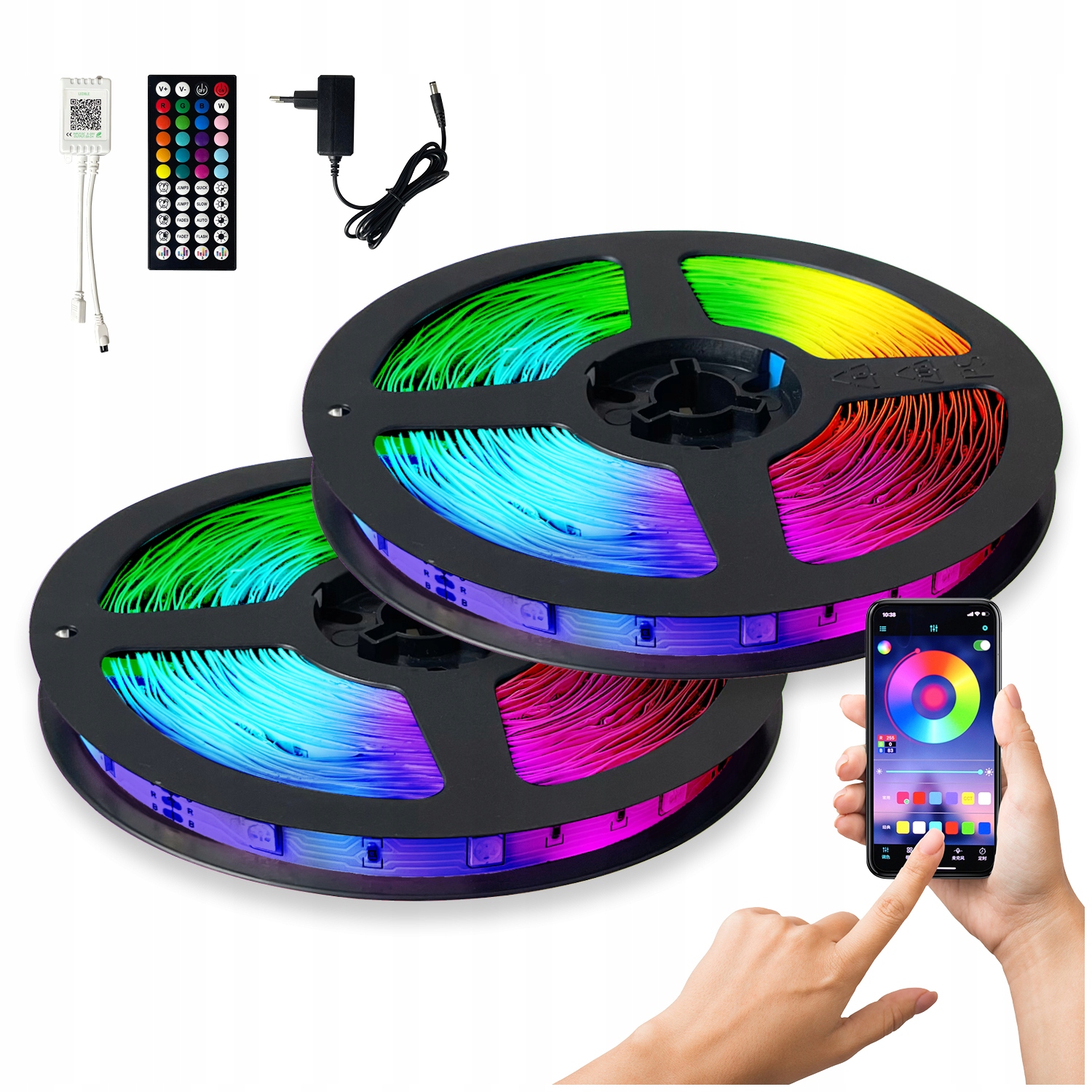 Led pásek 20M Rgb Barevný Smart Home Aplikace Blikání v rytmu hudby Dálkový Ovladač