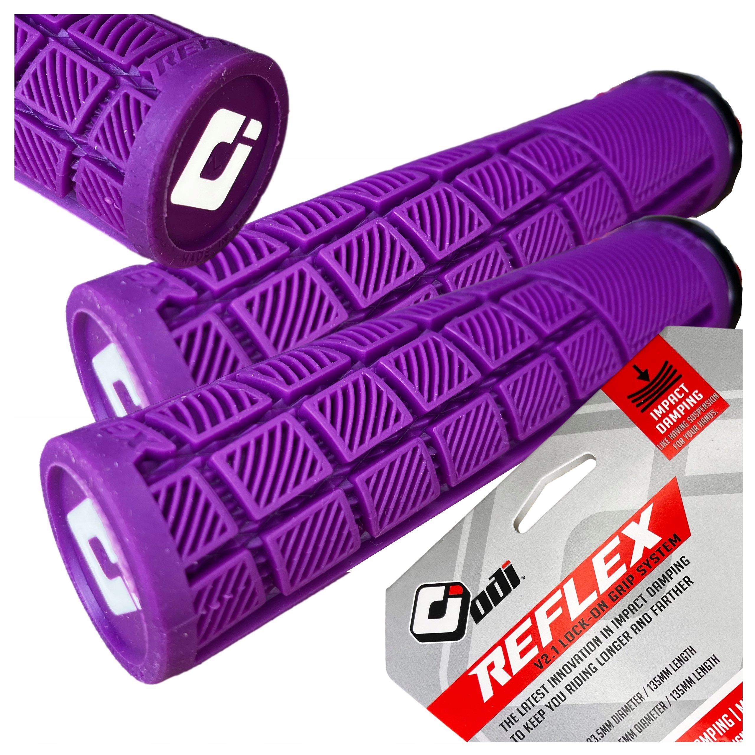 Gripy Rowerowe Mtb Odi Reflex V2.1 Fioletowe Skręcane LockOn