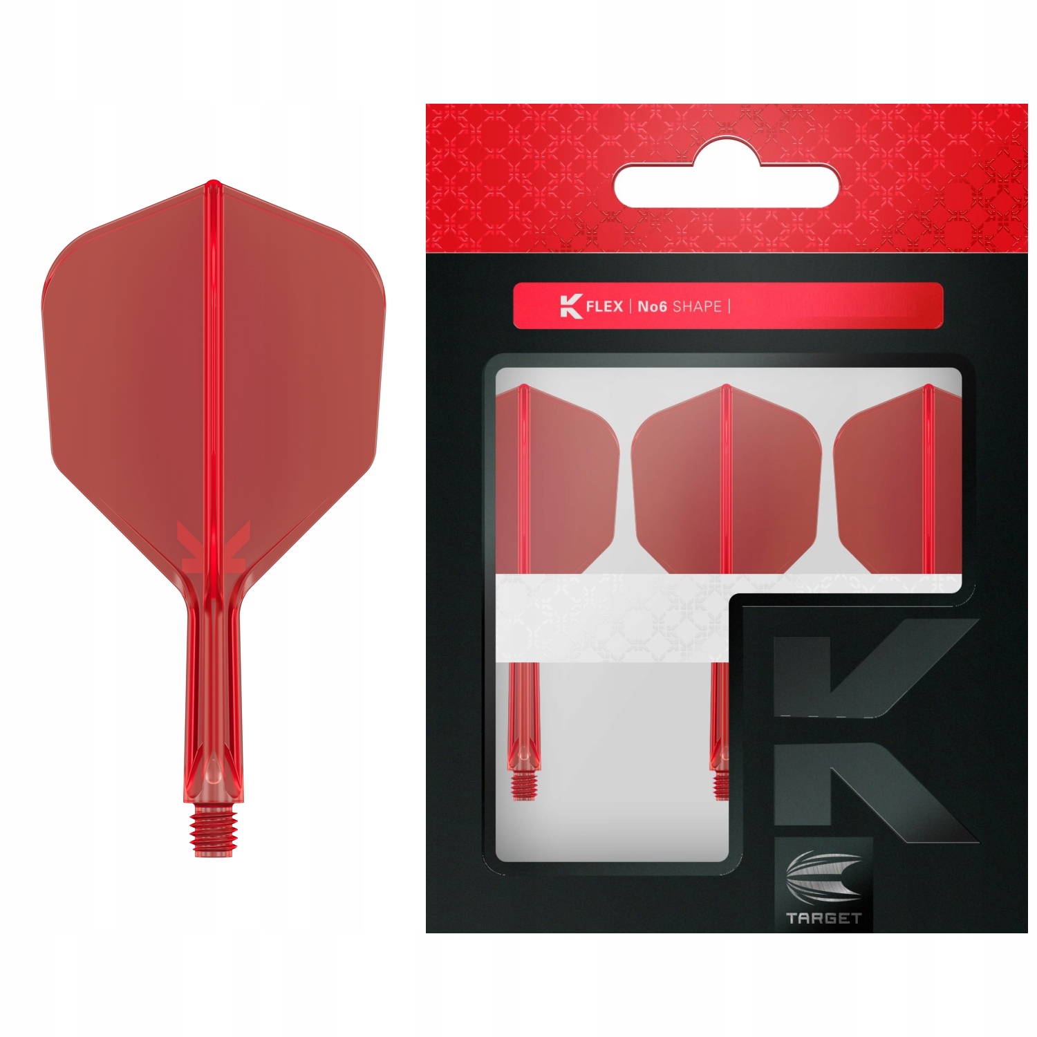 System Target K-Flex Piórka Shafty Dart Czerwone Short No.6