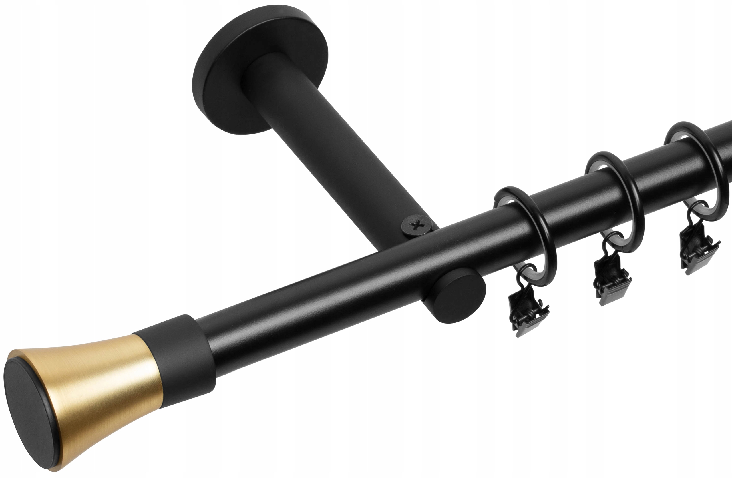 

Karnisz Pojedynczy Czarny Biały Mat 19 mm 120 cm