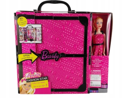 Szafa garderoba z dwiema lalkami Elementy zestawu Szafa z akcesoriami