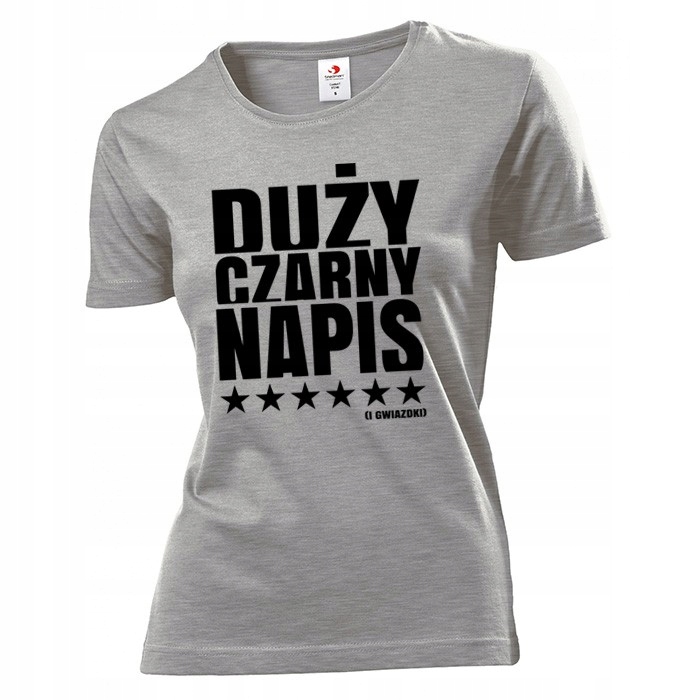 

Koszulka damska Duży czarny napis z gwiazdkami XL
