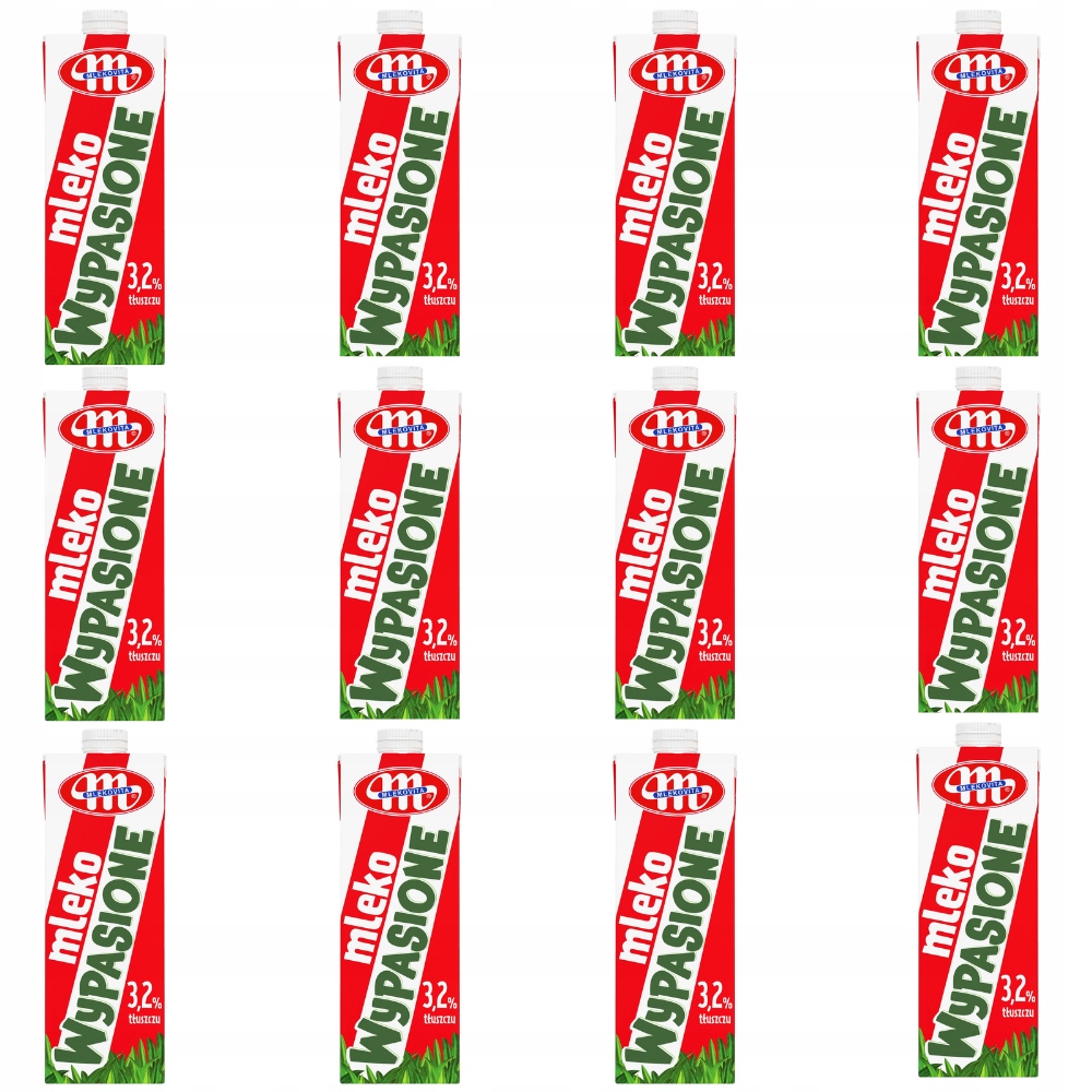 Mléko Vypasené 3,2% 12x1L Uht karton plnotučné mléko sada 12 ks