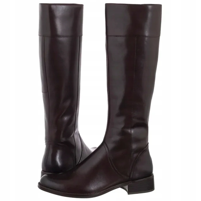 Dámské kožené boty Caprice Kozačky 9-25511 Hnědé