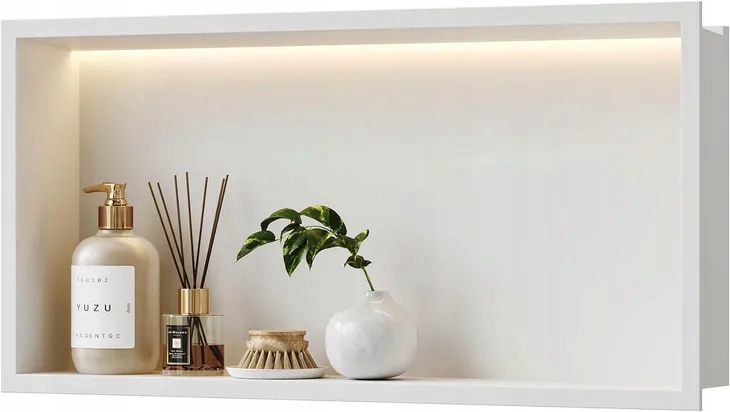 Sprchová Tryska Bernkot Polička S Led Osvetlením Výklenok 60X30 CM Kúpeľňová