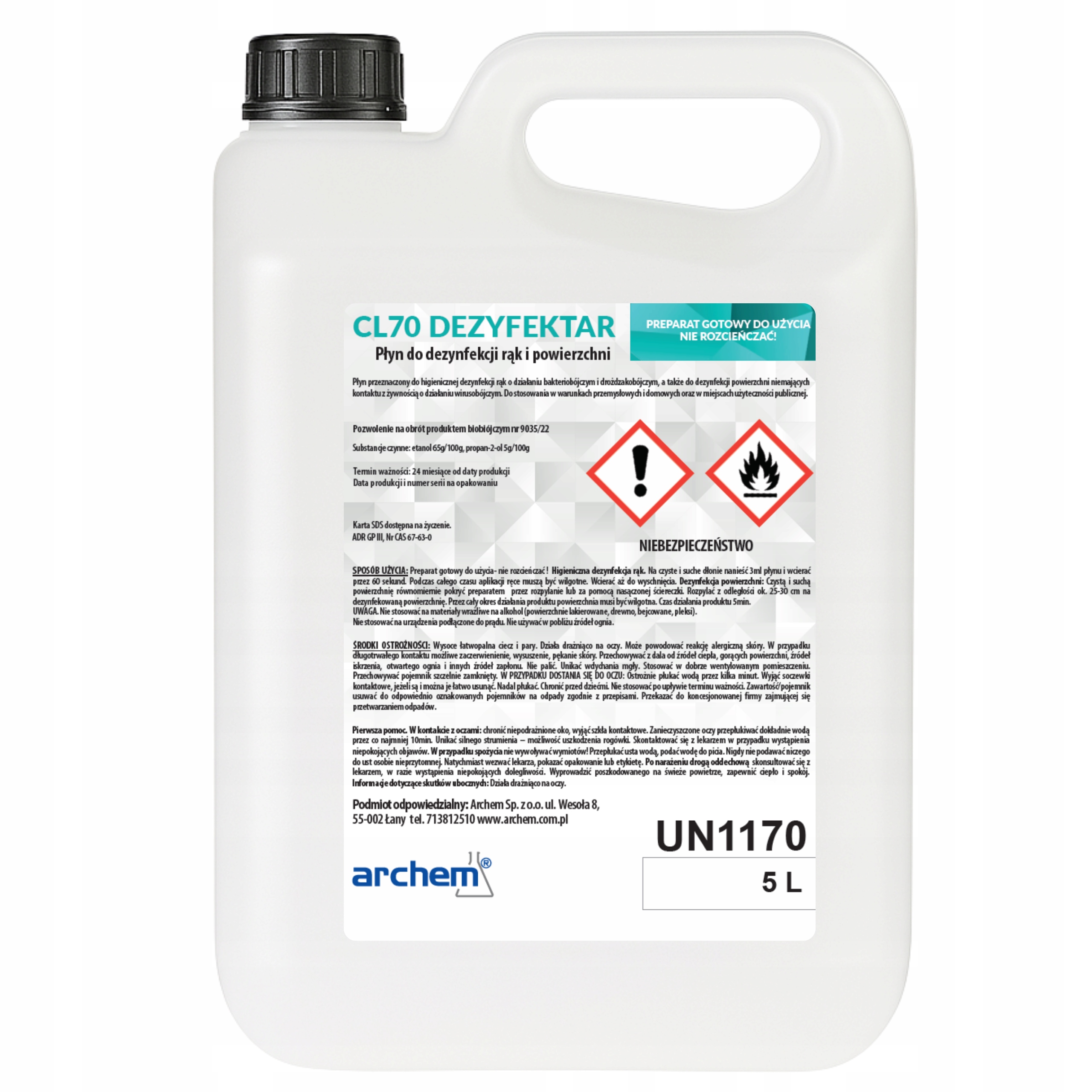 Preparat do dezynfekcji Archem CL70.00.005 5L