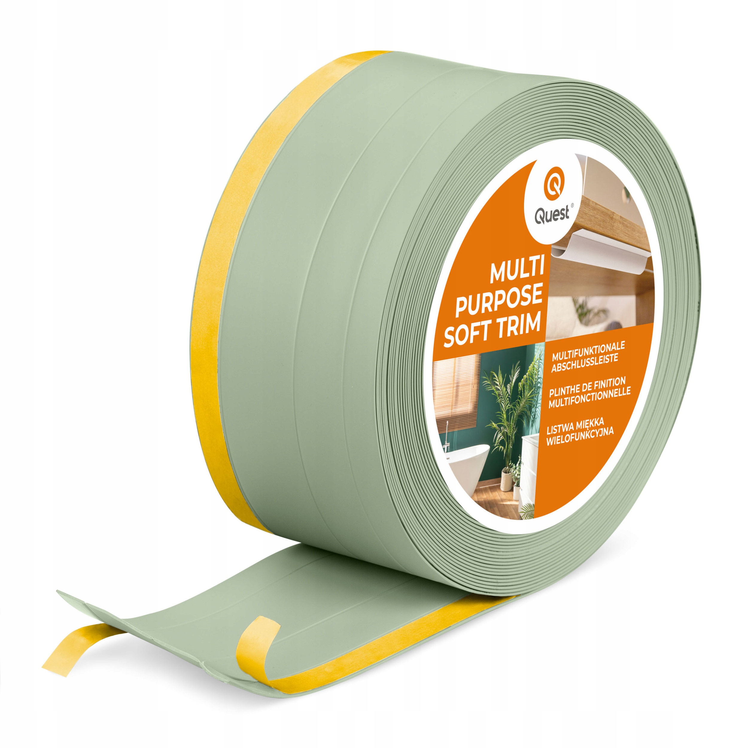 Pvc dokončovacia lišta 4v1 samolepiaca, svetlozelená 120 mm, 20 m, W2
