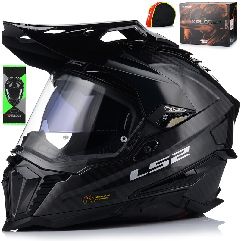 Motocyklová Prilba LS2 MX701 Explorer Carbon Uhlíkové Vlákno Pinlock Blenda