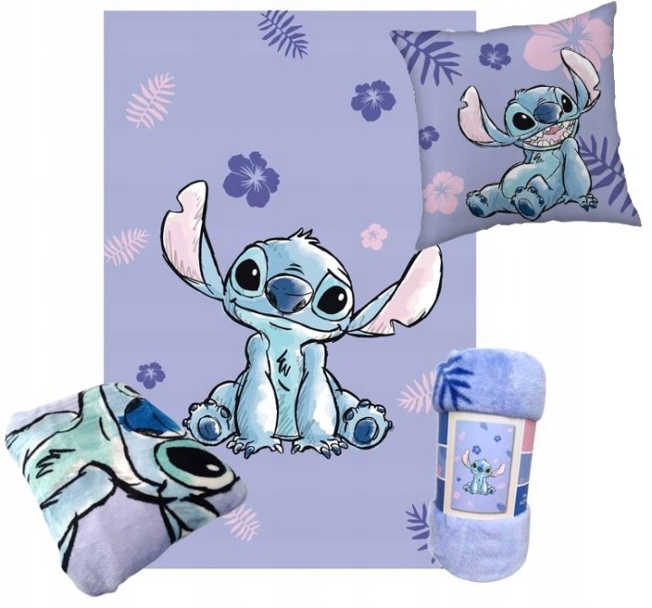 Lilo I Stitch Disney Poduszka Koc Polarowy Stich 2w1 Zestaw Dziecięcy