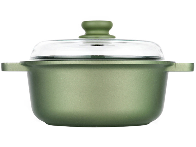 Zelený nepriľnavý hrniec 24 cm 3.5 l so sklenenou pokrievkou, na indukciu