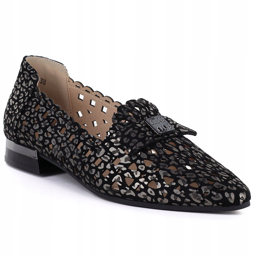 Dámské ažurové kožené polobotky černé Cambell 35307 37