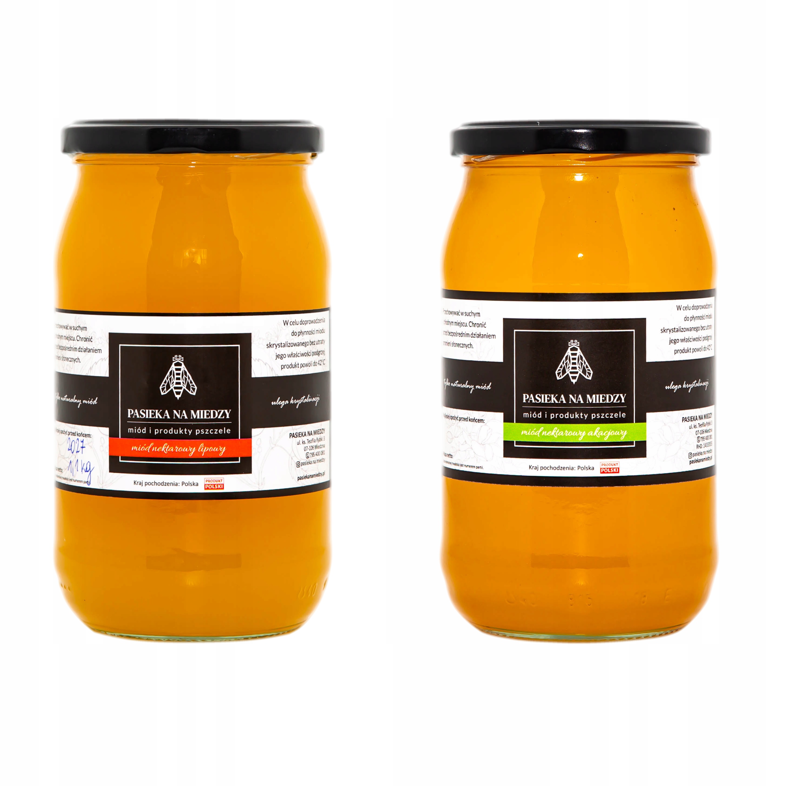 Levně Sada medů 2×1100 g Akáciová Lipová Pasieka na medu Přírodní med