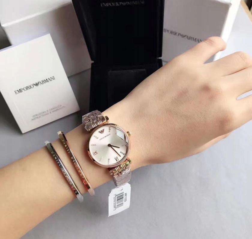 Zegarek damski EMPORIO ARMANI AR11059 Róż Złoto Rodzaj analogowe