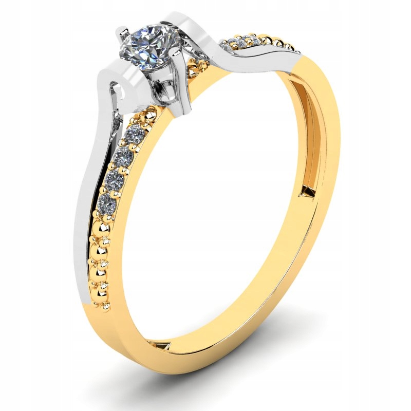 

Pierścionek Złoty Zaręczynowy Z Cyrkonią 3MM