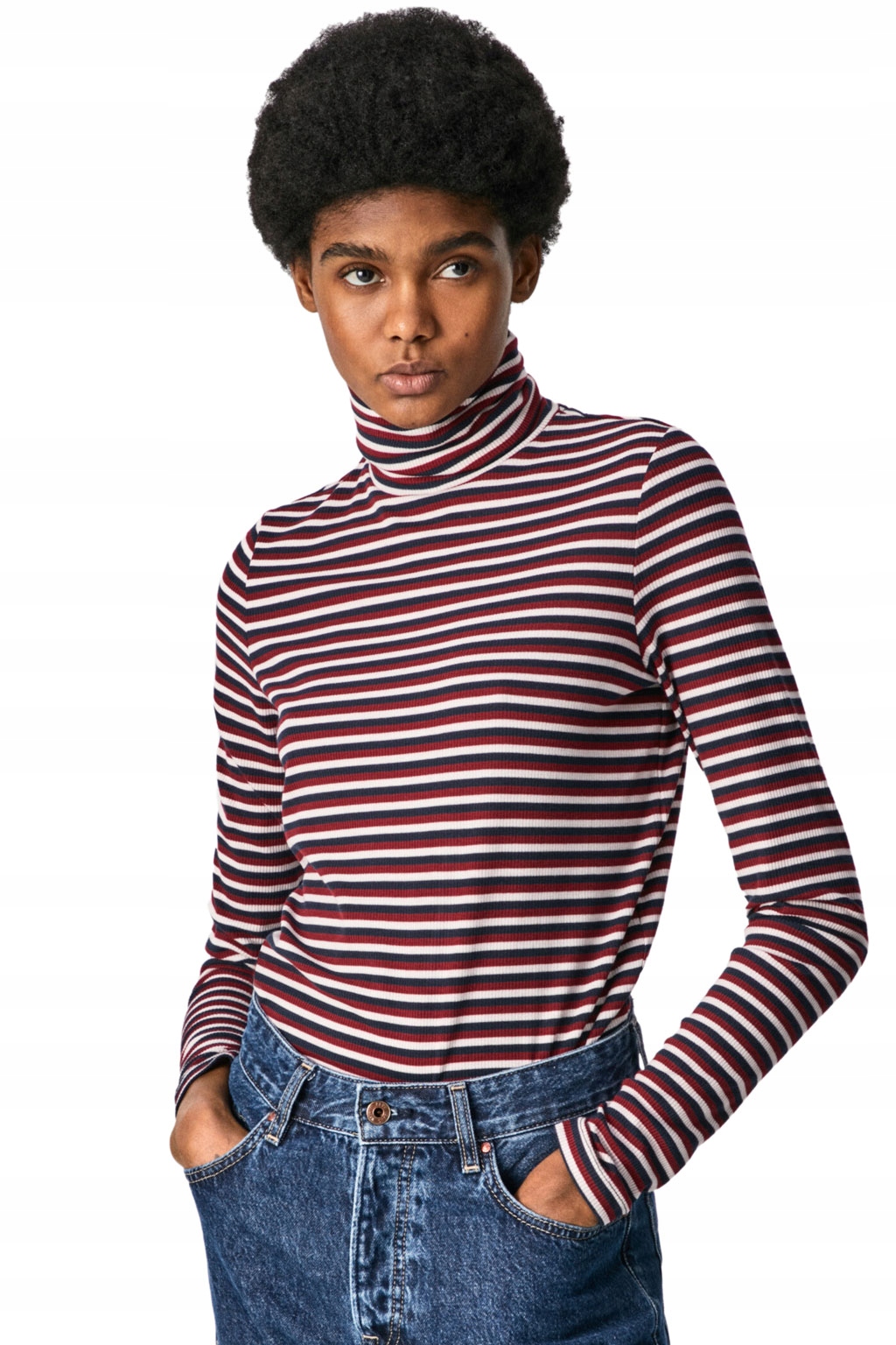 Pepe Jeans Dámský Pologolf S Pruhy Přiléhavý Model M Xta