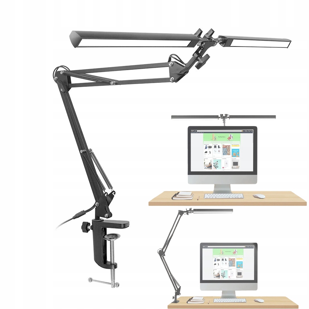 24W Kreslicí Lampa, Led Stolní Lampa, Dvojitá, Výkonná, S Nabíječkou