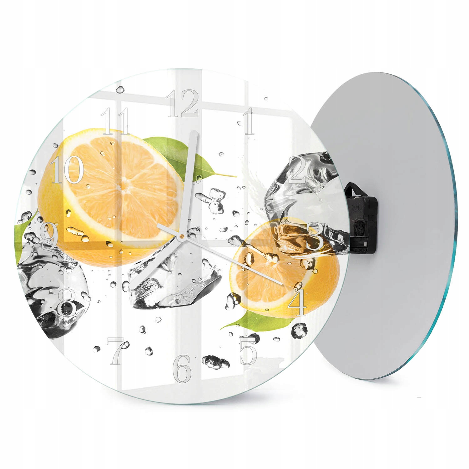 Dekorativní Kulatý skleněný nástěnný hodinový stroj s citronovým vzorem, průměr 30 cm